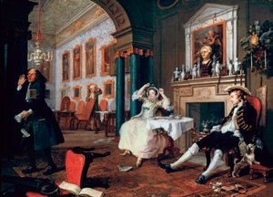 Ekteskap A-la-Mode: 2. The Tete a Tete, 1743 av William Hogarth