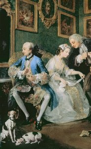Marriage a la Mode: I - The Marriage Settlement, c.1743 olje på lerret detalj av 62692 av William Hogarth
