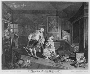 Ekteskap a la Mode, Plate V, The Bagnio, 1745 av William Hogarth