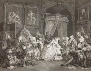 Ekteskap à la Mode / ekteskap etter mote. Ark 4: Toalettet / Grevinnens spak. 1745 (se også bilde nummer 2221) av William Hogarth