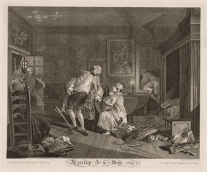 Marriage à la Mode: The Death of the Earl, 1745. av William Hogarth