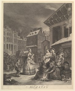 Morgen: De fire ganger på dagen, 25. mars 1738. av William Hogarth