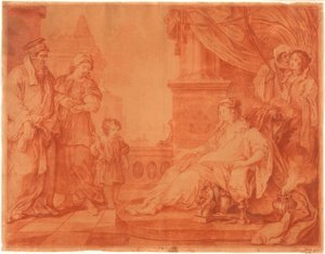Moses brakt til faraos datter av William Hogarth