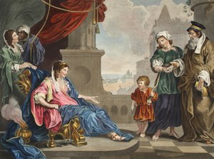 Moses brakte til Faraos datter, illustrasjon fra 