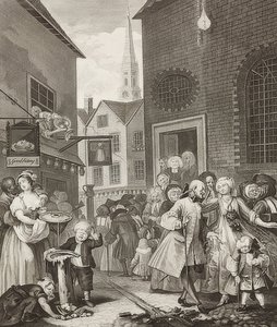 Middag / middag. Fra: De fire tidene på dagen / De fire tidene på dagen. 1738 av William Hogarth