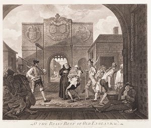 „O, roast beef of Old England”, 1749 norvegian av William Hogarth