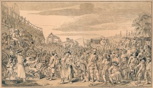 Skisse for plate XI of Industry and Idleness, 1747 av William Hogarth