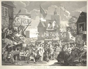 Southwark Fair, gravert av Thomas Cook (1744-1818) av William Hogarth