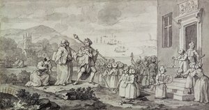 Studie for Foundlings (penn, blekk og vask på papir) av William Hogarth