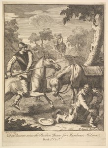 The Adventure of Mambrinos Hjelm Seks illustrasjoner for Don Quixote, 1756 eller senere. av William Hogarth