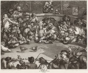 Cockpiten / Der Hahnenkampfplatz. 1759 av William Hogarth