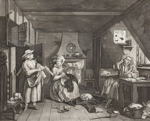 Den nødlidende poeten. 1736/40 av William Hogarth