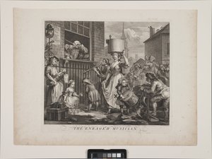 Den rasende musikeren (etsing og gravering) av William Hogarth