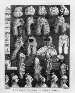 The Five Orders of George III's Wigs av William Hogarth av William Hogarth