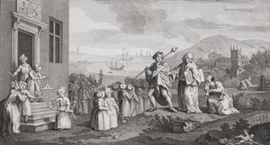The Foundlings, gravert av F. Morellon La Cave av William Hogarth
