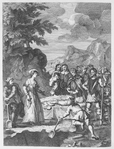 Begravelsen til Chrystom og Marcella rettferdiggjør seg selv av William Hogarth