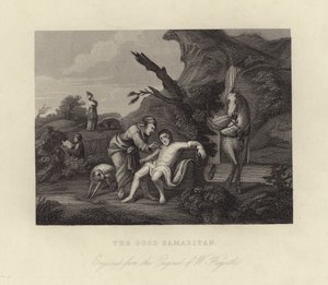 Den barmhjertige samaritan av William Hogarth