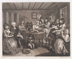 The Harlot's Funeral, designet 1732, trykt 1744 (etsing og gravering) av William Hogarth