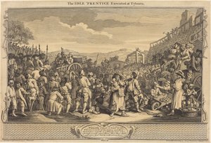 The Idle 'Prentice henrettet i Tyburn av William Hogarth