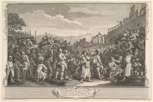 The Idle Prentice henrettet i Tyburn Industry and Idleness, plate 11, 30. september 1747. av William Hogarth