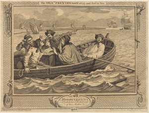 Den late lærlingen blir bortvist og sendt til sjøs av William Hogarth