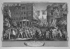Den flittige Prentice Lord-Mayor of London - Plate 12 fra Industry and Idleness, 1747 av William Hogarth