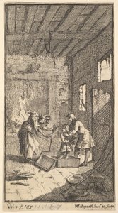 The New Metamorphosis, Plate 4: Invidiosa Releases Fantasio, 1724. av William Hogarth
