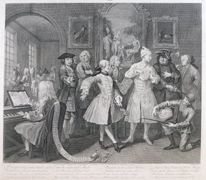 The Rakes Levee, plate II, fra A Rakes Progress, 1735 av William Hogarth