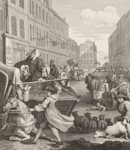 Den andre fasen av grusomhet. Fra: Grusomhetens fire stadier / Grusomhetens fire stadier. 1751 av William Hogarth