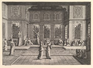 Seraglio Aubry de La Mottrayes reiser gjennom Europa, Asia og inn i en del av ..., 1723-24. av William Hogarth