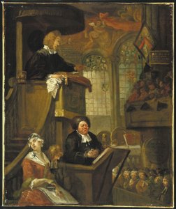 Den sovende menighet, 1728 av William Hogarth