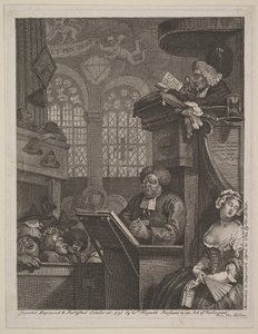 Den sovende menighet, 21. april 1762. av William Hogarth