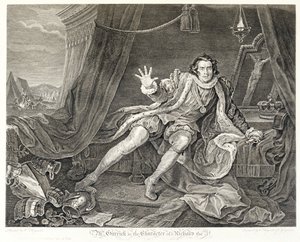 Skuespilleren David Garrick i rollen som Richard III, 1746 av William Hogarth