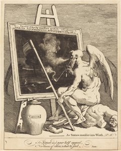 Tid som røyker et bilde av William Hogarth