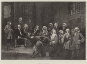 Rettssak mot guvernøren for flåten av William Hogarth