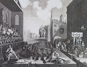 To kriminelle i en pels eller aksjer i London av William Hogarth