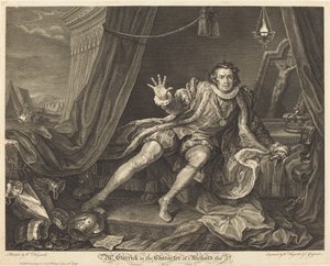 Garrick i rollen som Richard III av William Hogarth and Charles Grignion