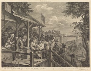 Avstemningen av William Hogarth and Francois Morellon de La Cave