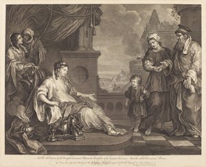 Moses brakt til faraos datter av William Hogarth and Luke Sullivan