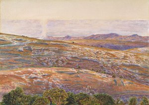 Dødehavet fra Siloam, 1861. av William Holman Hunt