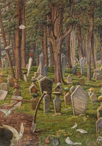 The Sleeping City: Cemetery of Pera, Konstantinopel, 1856 - 1888 (akvarell på papir) av William Holman Hunt