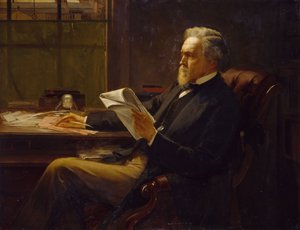 Portrett av George Jacob Holyoake 1817-1906. av William Holyoake