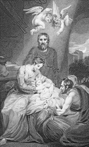 Offer til spedbarnsfrelseren, fra 'The History and Life of Our Blessed Lord and Savior Jesus Christ', av pastor J. Milner, utgitt av B. Crosby, 1808