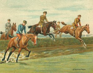 Racer historiske og moderne, tårnjakt for allierte offiserer (chromolitho)