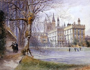 New College fra College Gardens (akvarell over blyant) av William Hull