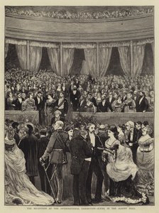 Resepsjonen på den internasjonale utstillingen, Scene i Albert Hall-gravering