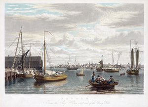 Boston, fra Ship House, vestenden av Navy Yard, ca. 1833