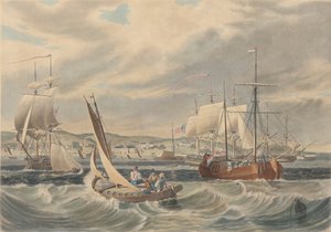 View of the New York Quarantine, Staten Island, publisert 1833.
