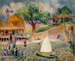 The Green Beach Cottage, Bellport, Long Island, ca. 1911-1916 (olje på lerret) av William James Glackens