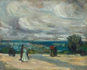 The Terrace (olje på lerret) av William James Glackens
